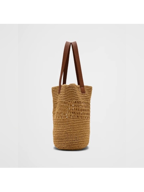 NWT Banana Republic Straw Market Tote In Tobacco Color - Picture 2 of 5